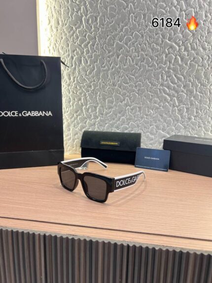 Black and white square frame sunglasses